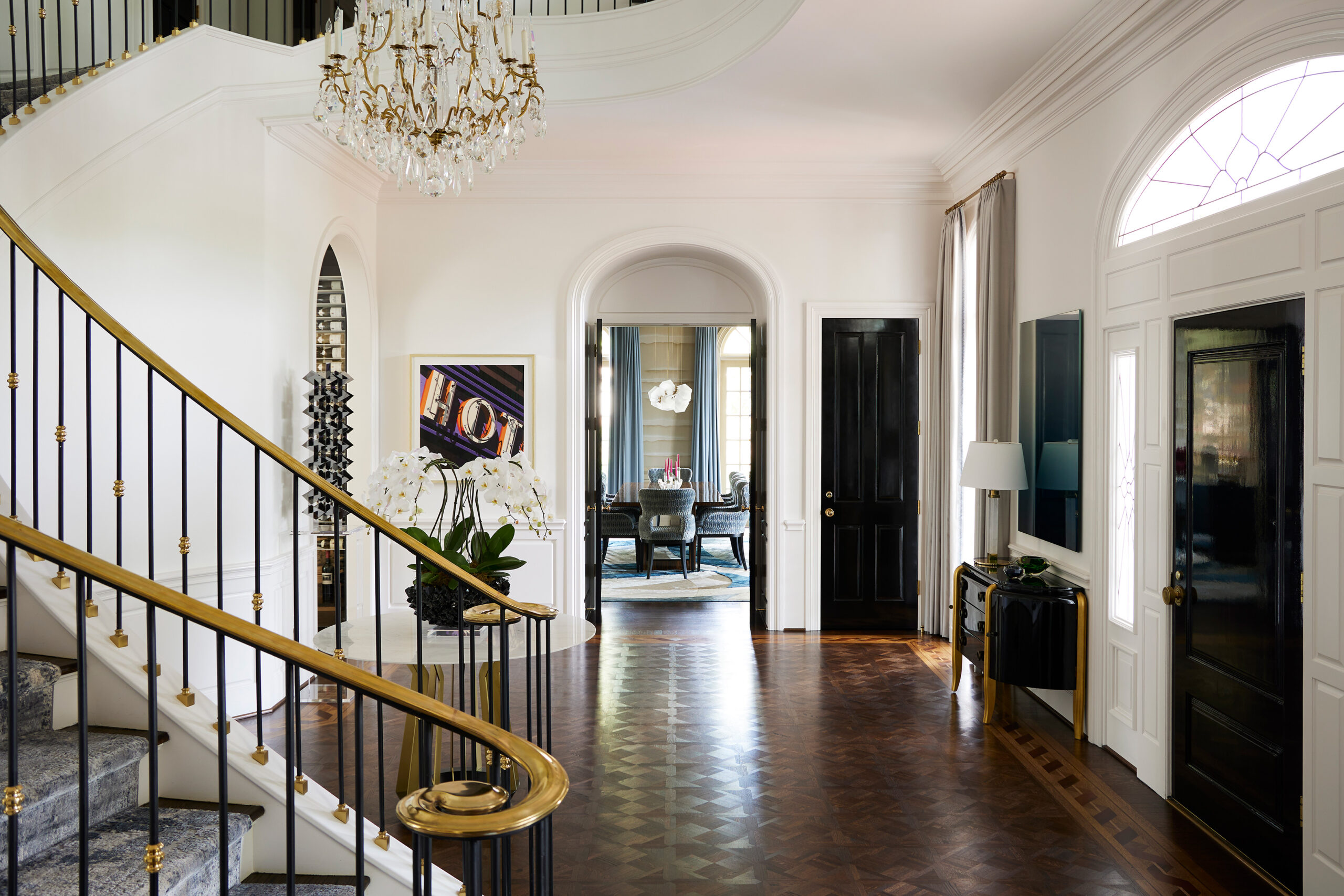 Chandos Reflection - Main Entry Stairs Into Dining Room