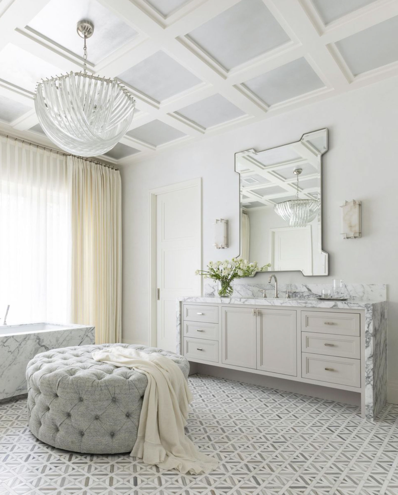 House Beautiful - A Houston Family Home Combines Warm Comfort With a “Modern Edge” - Main Bathroom